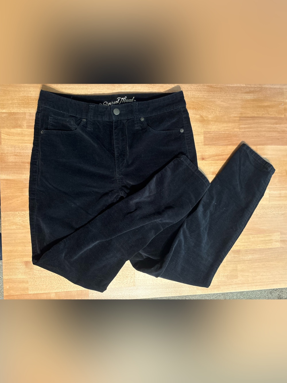Black velvet jean/dress pants